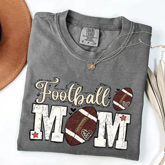 Football Mom, Sports, Game Day, Big Game, Touchdown, Tailgate Party Tshirt, Women's Comfort Colors Tshirt, Graphic Tee