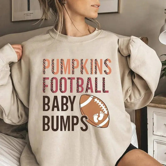 Football Pregnancy Announcement Shirt Fall Baby Reveal Shirt Thanksgiving Pregnancy Reveal Tshirt Fall Maternity, Gift For Expecting Shirt long sleeve