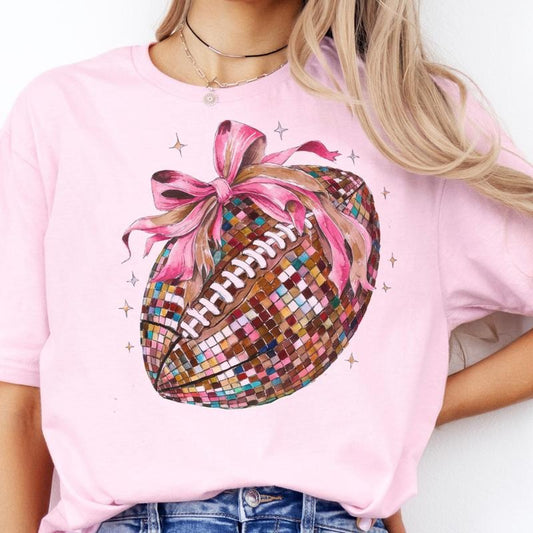 Football Tee Disco Football Tshirt Disco Football Sports T-Shirt Coquette Football Tees Girlly Coquette Football Tshirt Womens Football Sport Top
