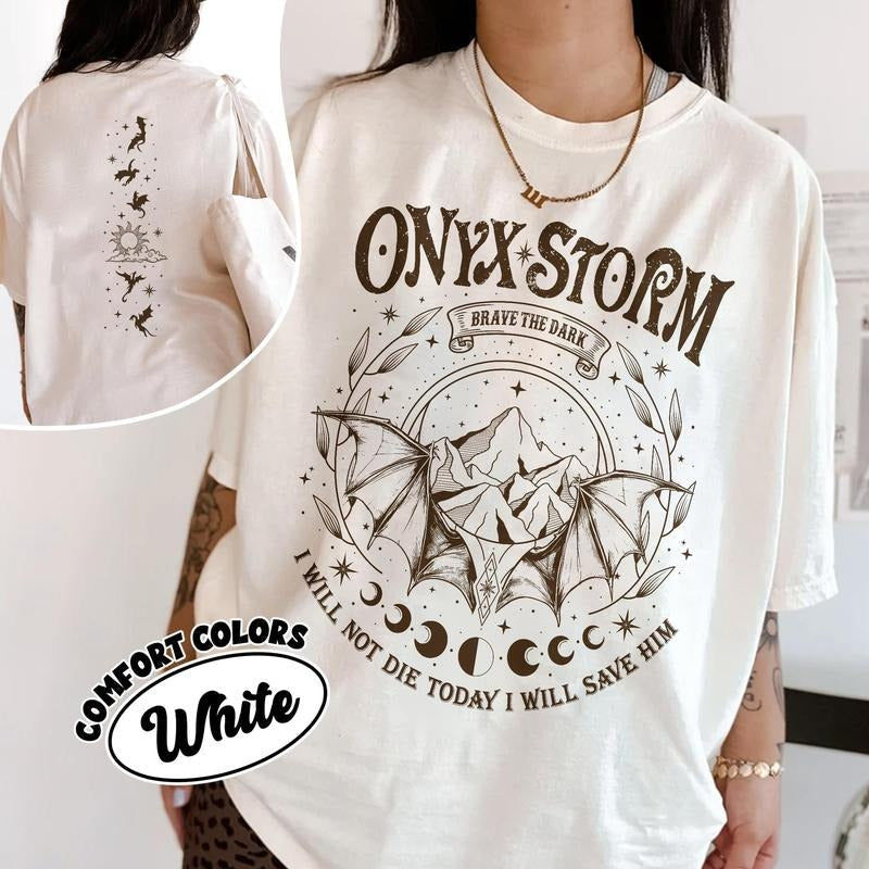 Fourth Wing Series Shirt, Onyx Storm Shirts, Violence Brave The Dark, Gift for Book Lovers, Dragon Rider Merch