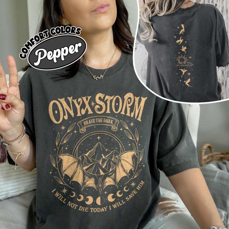 Fourth Wing Series Shirt, Onyx Storm Shirts, Violence Brave The Dark, Gift for Book Lovers, Dragon Rider Merchstyle{n002}2