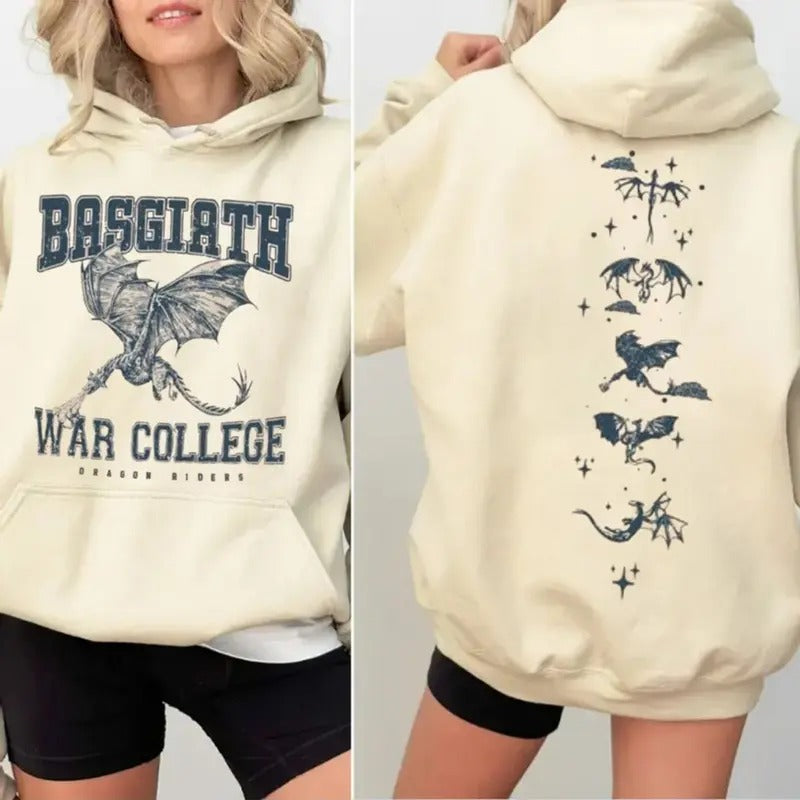 Fourth Wing Wyvern Double Sided Sweatshirt, Basgiath War College Shirt, Bookish Shirt, Fourth Wing Dragon Rider Hoodie, Booktok, Unisex Sweater Pullover Tee