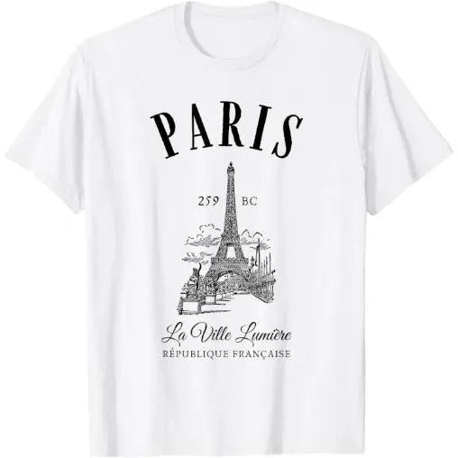 France Paris Eiffel Tower T-Shirt Made in USA