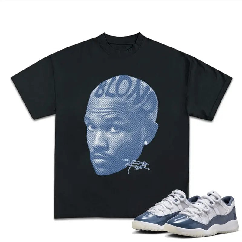 Frank Blond T-shirt, 11S Diffused Blue Unisex Shirt, Shirt To Match Sneaker, Streetwear Y2k Shirt Tshirt Oversized Clothe Cotton Menswear Top