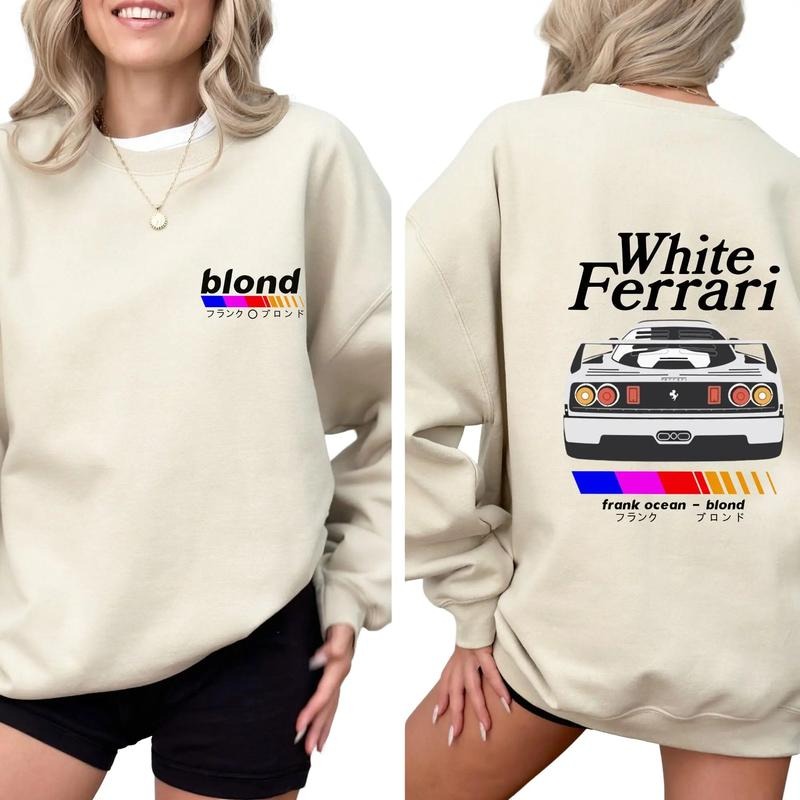 Frank Ocean White Ferrari Sweatshirt, Unisex Men's Women's Hoodie | Size S - 3XL Classic Menswear