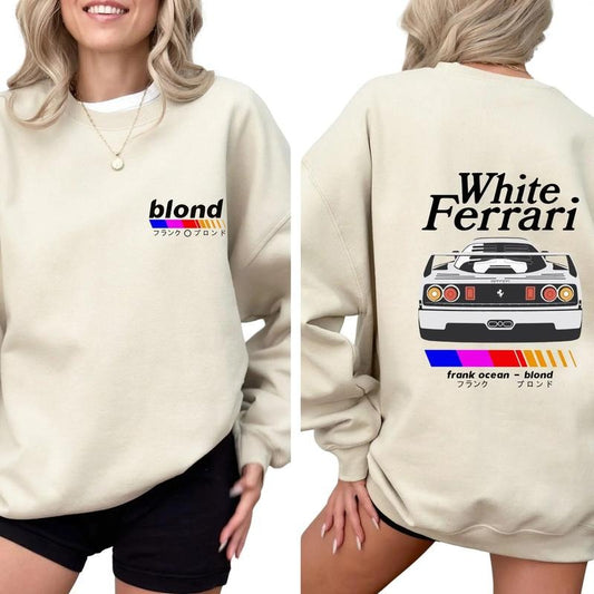 Frank Ocean White Ferrari Sweatshirt, Unisex Men's Women's Hoodie | Size S - 3XL Classic Menswear