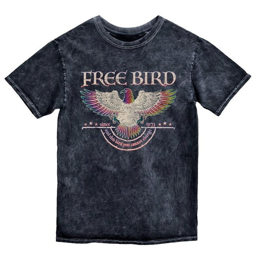 Free Bird Shirt, Mineral Wash Band TShirt, Old School Band T-shirt, Retro Music Shirt, Rock Band Tee, Cloud Black Tshirt, Mineral Wash