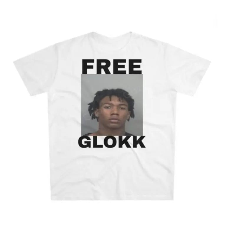 Free Glokk T-Shirt Cotton Unisex T-Shirt, Crew Neck, Size S- 3XL, Menswear Top, Womenswear Top Underwear Streetwear Tshirt Shortsleeve Casual Crewneck Tropical Round Neck Hoodie Polyester