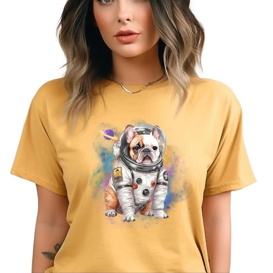 French Bulldog Astronaut Comfort colors Tee shirt