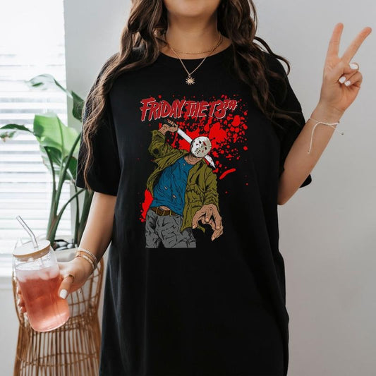 Friday the 13th Shirt Jason Voorhees Horror Haloween Movie Shirt Horror Character Shirt Trick Or Treat Shirt Halloween Party Shirt