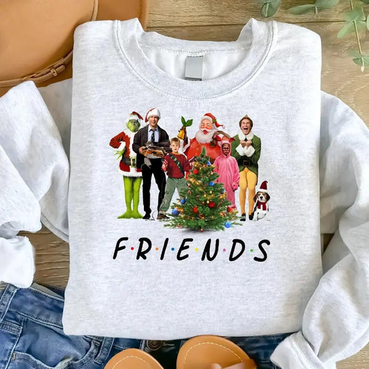 Friends Christmas Sweatshirt, Friends Christmas Characters Tee Shirt, Holiday Christmas Santa Shirt, Holiday Winter Sweater, Christmas Party Shirt, Xmas Gift