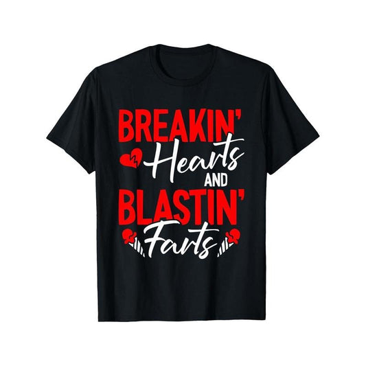 Funny 'Heart Breaker' Men's T-Shirt - 100% Cotton, Short Sleeve, Perfect for Valentine's Day & Casual Wear made in usa