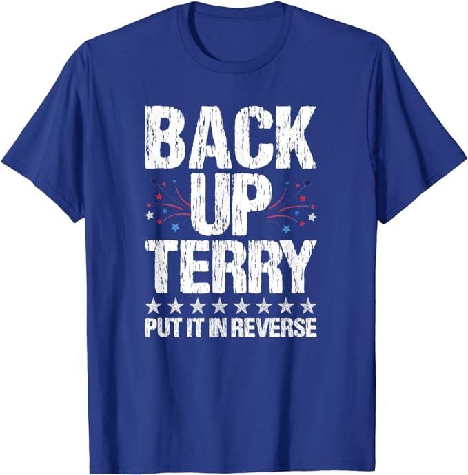 Funny 4th of July Shirts For Men, Back Up Terry Put It In Reverse 4th of July Independence T-Shirt Menswear Top Casual Cotton Basic Fashion