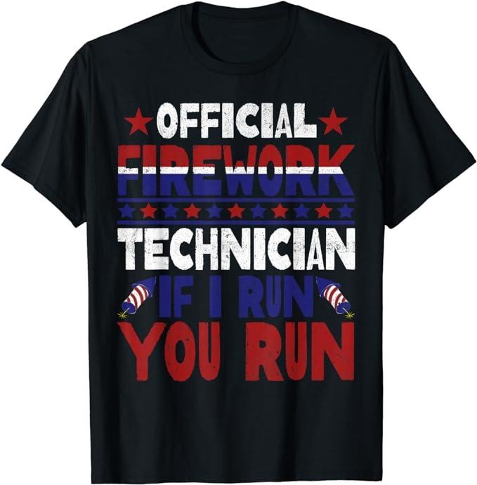 Funny 4th of July Shirts For Men, Firework Technician 4th Of July Funny USA Pyro-technician T-Shirt Menswear Top Casual Cotton Fashion Tee