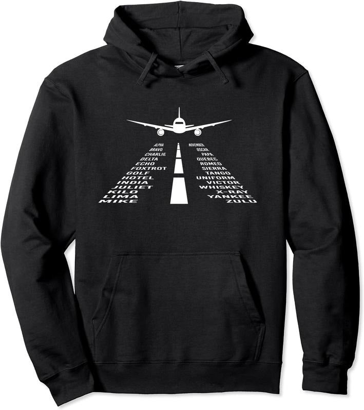 Funny Airplane Aviation Alphabet Plane Pilot Gift For Men Hoodie | Unisex Hooded Sweatshirt | FAST SHIPPING