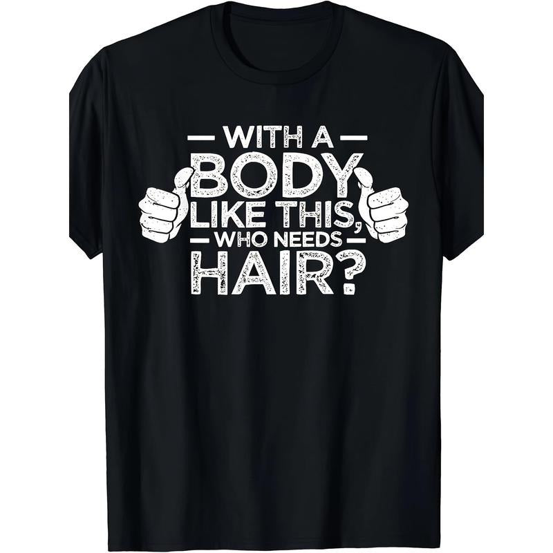 Funny Bald Men Graphic Tee - Humorous Dad Gift T-Shirt for Bald Guys - Unique Body Positivity Apparel for Men - Novelty Clothing for Fathers Made in USAstyle{n002}3