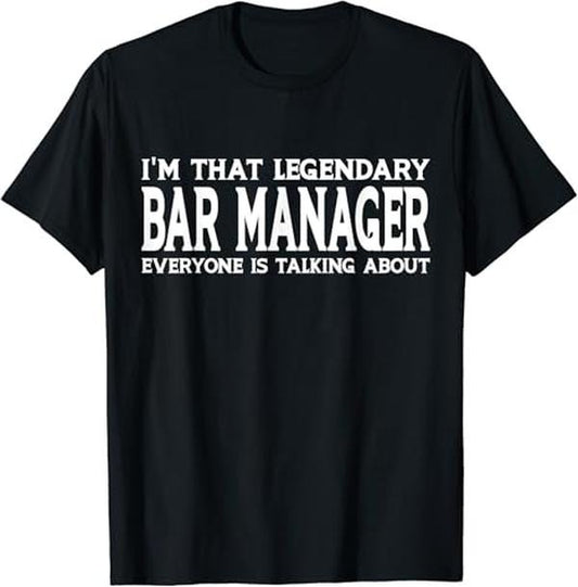 Funny Bar Shirts, Funny Worker Bar Manager T-Shirt Menswear Top - Funny Shirts For Night Out Casual Classic