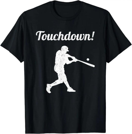 Funny Baseball Shirt, Touchdown Baseball Vintage Retro Baseball Player Gift T-Shirt Menswear Top Menswear Top