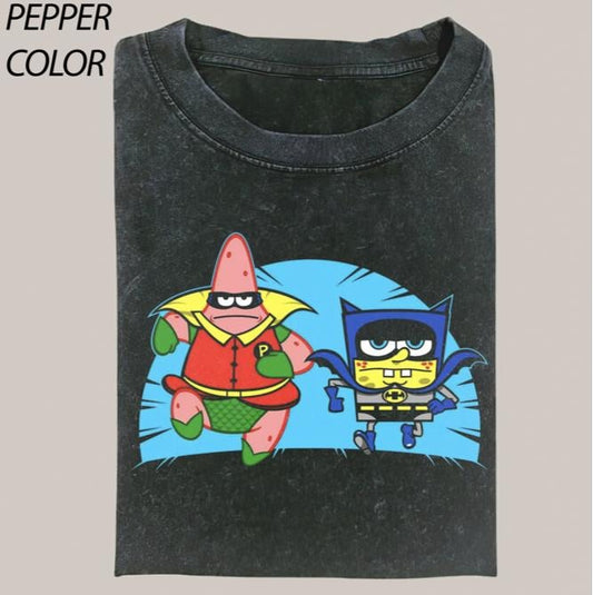 Funny BatBob And Robin Star Comfort Colors T-shirt, Vintage Cartoon Movie Graphic Tee, Gift For Boyfriend, Unisex T-shirt Menswear Top Streetwear