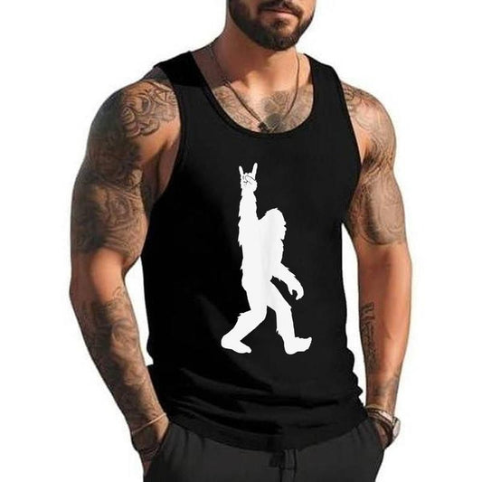Funny Bigfoot Rock and Roll Tshirt for Sasquatch Believers Unisex Tank Top, Cotton, Size S-3XL
