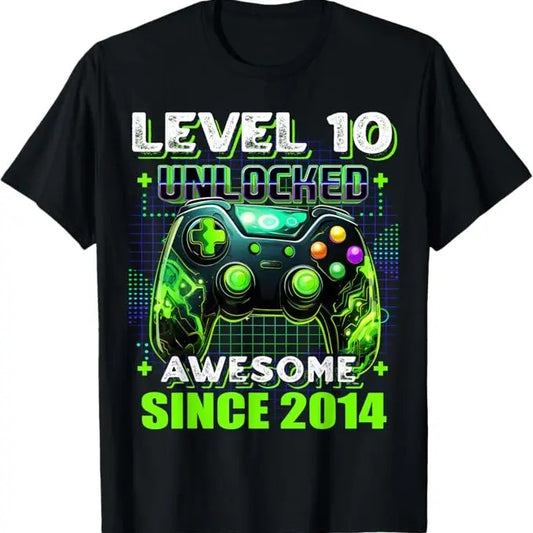 Funny Birthday Shirts, 10th Birthday Gamer 10 Year Old Funny Bday Boy Ten Son T-Shirt For Men - Menswear Top