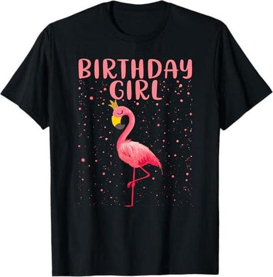 Funny Birthday Shirts, Birthday Girl - Funny Flamingo Lover Princess Birthday Girl T-Shirt - Menswear Top