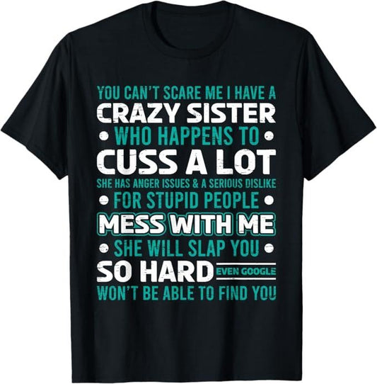 Funny Brother Shirt, Gift for Brother From Awesome Sister Birthday T-Shirt - Menswear Casual Cotton