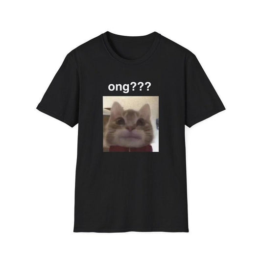 Funny Cat Meme Shirt, ong??? On God Ironic Kitty Joke Tee, Gift Unisex T-Shirt