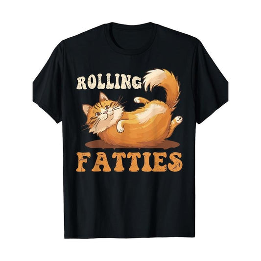 Funny Cat Rolling Fatties For Men And Women Cat 220g 100% Cotton T-Shirt  made in usa