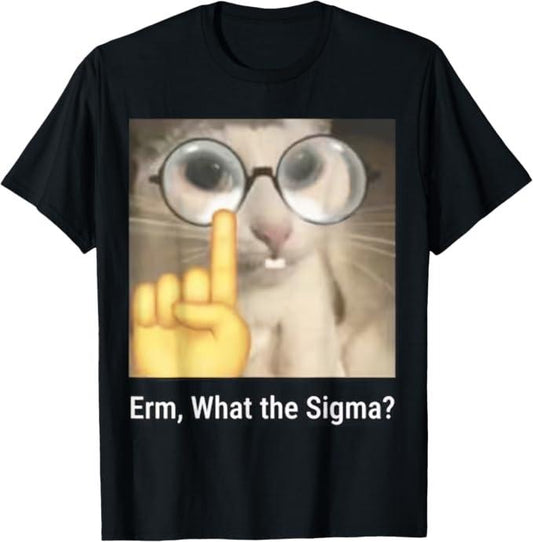 Funny Cat Shirts, Erm, What the Sigma Cat Meme Funny T-Shirt - Menswear Top