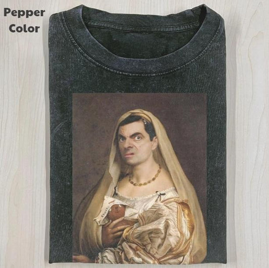 Funny Character Vintage Graphic Tee, Mona Mr. Bean T-Shirt, Unisex Meme Cringe Funny Shirt, Menswear Womenswear Streetwear Cotton Comfort