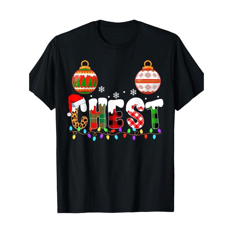 Funny Chest Nuts Couples Christmas Chestnuts Matching T-Shirt - 220g made in usa