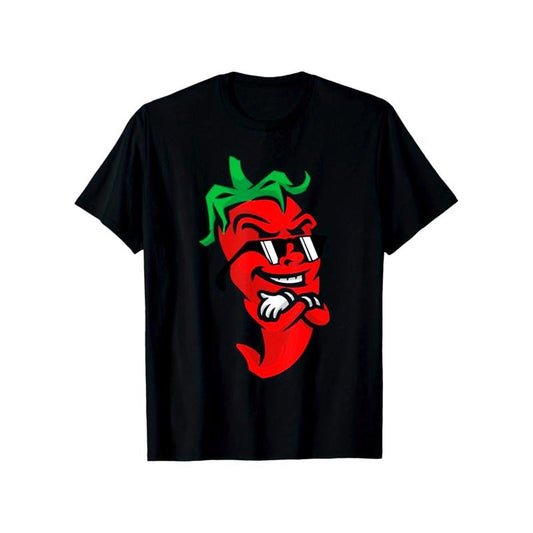 Funny Chili Print, Men's Cotton T-shirt, Graphic Tee Men's Outdoor Clothes, Men's Clothing, Casual Short Sleeve Crew Neck T-shirt made in usastyle{n002}6