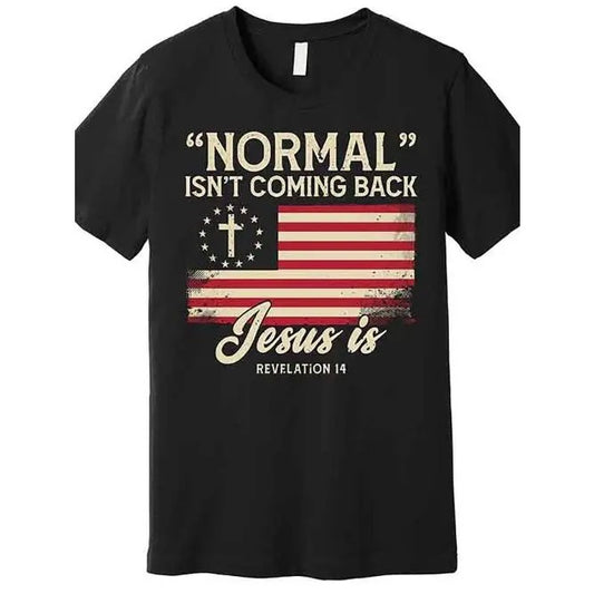 Funny Christian Graphic Tee, Jesus Is Quality T-shirt, Short Sleeve Pattern T-shirt Series for Men Made in USA