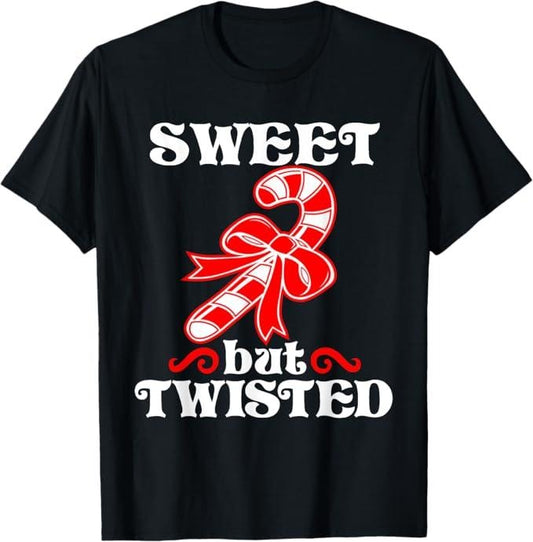Funny Christmas Shirt, Christmas Gift, Candy Cane Sweet But Twisted Funny Christmas T-Shirt - Menswear Top