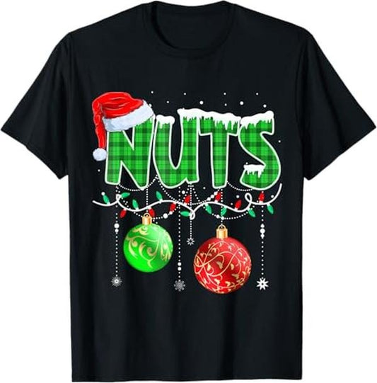 Funny Christmas Shirt, Christmas Gift, Chestnuts Matching Family Funny Chest Nuts Christmas Couples T-Shirt - Menswear Top