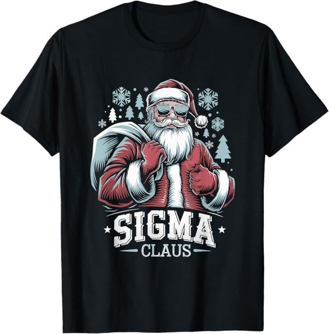 Funny Christmas Shirt, Christmas Gift, Sigma Claus Cool Santa Funny Christmas Rizz Rizzler Meme T-Shirt - Menswear Top