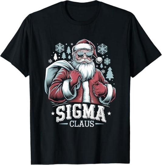 Funny Christmas Shirt, Christmas Gift, Sigma Claus Cool Santa Funny Christmas Rizz Rizzler Meme T-Shirt - Menswear Top