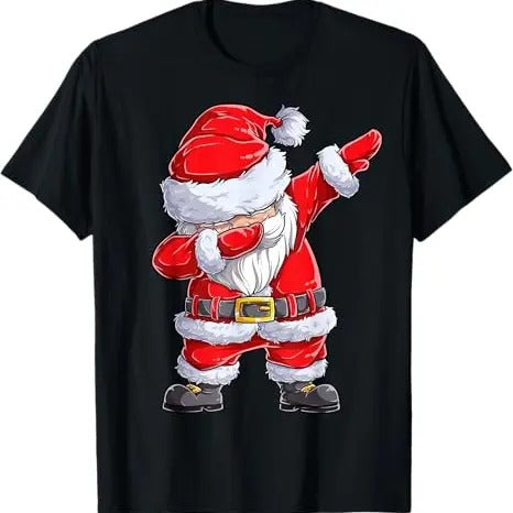 Funny Christmas Shirts, Christmas Dabbing Santa Claus Girls Funny Xmas Dab Cute T-Shirt - Menswear Top