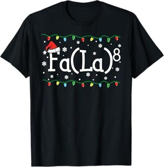 Funny Christmas Shirts, FA (LA)8 Funny Christmas Santa Fa La Math Teacher Student T-Shirt - Menswear Top