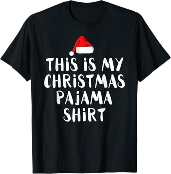 Funny Christmas Shirts, This Is My Christmas Pajama T-Shirt - Menswear Top