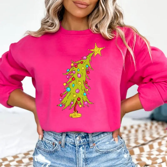 Funny Christmas Tree Sweatshirt, Pine Tree Christmas Sweater, Holiday Season Xmas Tree Tee Shirt, Christmas Gift Ideas, Trendy Christmas Shirt