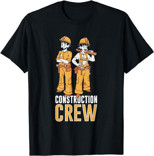 Funny Construction Work Shirts, Construction Crew Worker Teamwork Site T-Shirt Menswear Casual Cottonstyle{n002}2