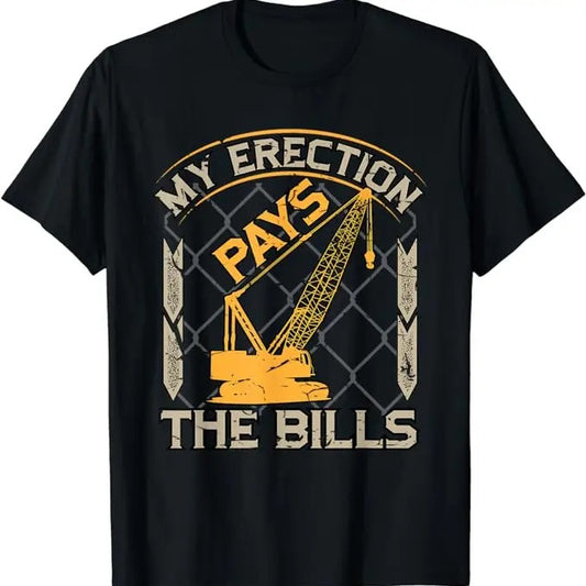 Funny Construction Work Shirts, Engineer Hourly Rate Funny Engineering Mechanical Civil Gift T-Shirt Menswear Casual Cotton