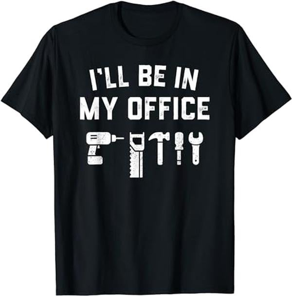 Funny Construction Work Shirts, Father's Day Gift Men Shirt Funny Handyman Woodworking Dad T-Shirt Menswear Casual Cotton