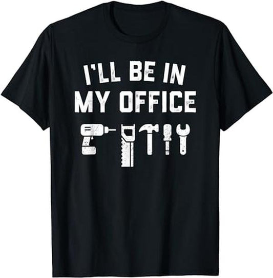 Funny Construction Work Shirts, Father's Day Gift Men Shirt Funny Handyman Woodworking Dad T-Shirt Menswear Casual Cotton