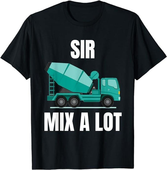Funny Construction Work Shirts, Funny Concrete Mixer Cement Mixer Truck Driver Gift T-Shirt Menswear Casual Cotton