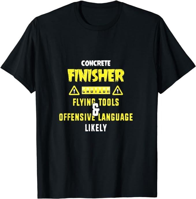 Funny Construction Work Shirts, Funny Work For Men Construction Concrete Finisher T-Shirt Menswear Casual Cotton