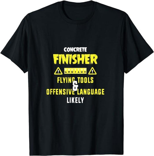 Funny Construction Work Shirts, Funny Work For Men Construction Concrete Finisher T-Shirt Menswear Casual Cotton