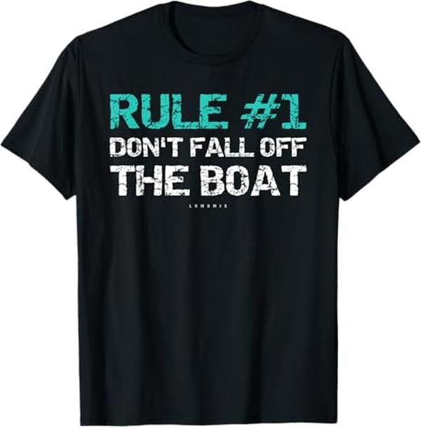 Funny Cruise Shirts - Rule #1 Don't Fall Off The Boat Shirt T-Shirt - Casual Basic Smooth apparel Cotton Menswear